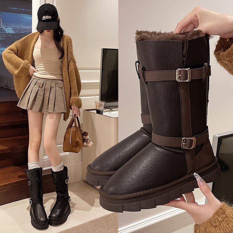 Northeast Boots 2025 Winter New Thick-soled Snow Boots Women's Fur Integrated Warm Short Boots Piled and Thickened