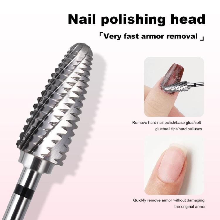 Universal Fit Tungsten Nail Grinder Bit With Ergonomic Texture For Secure Grip And Rapid Nail Polishing Removal