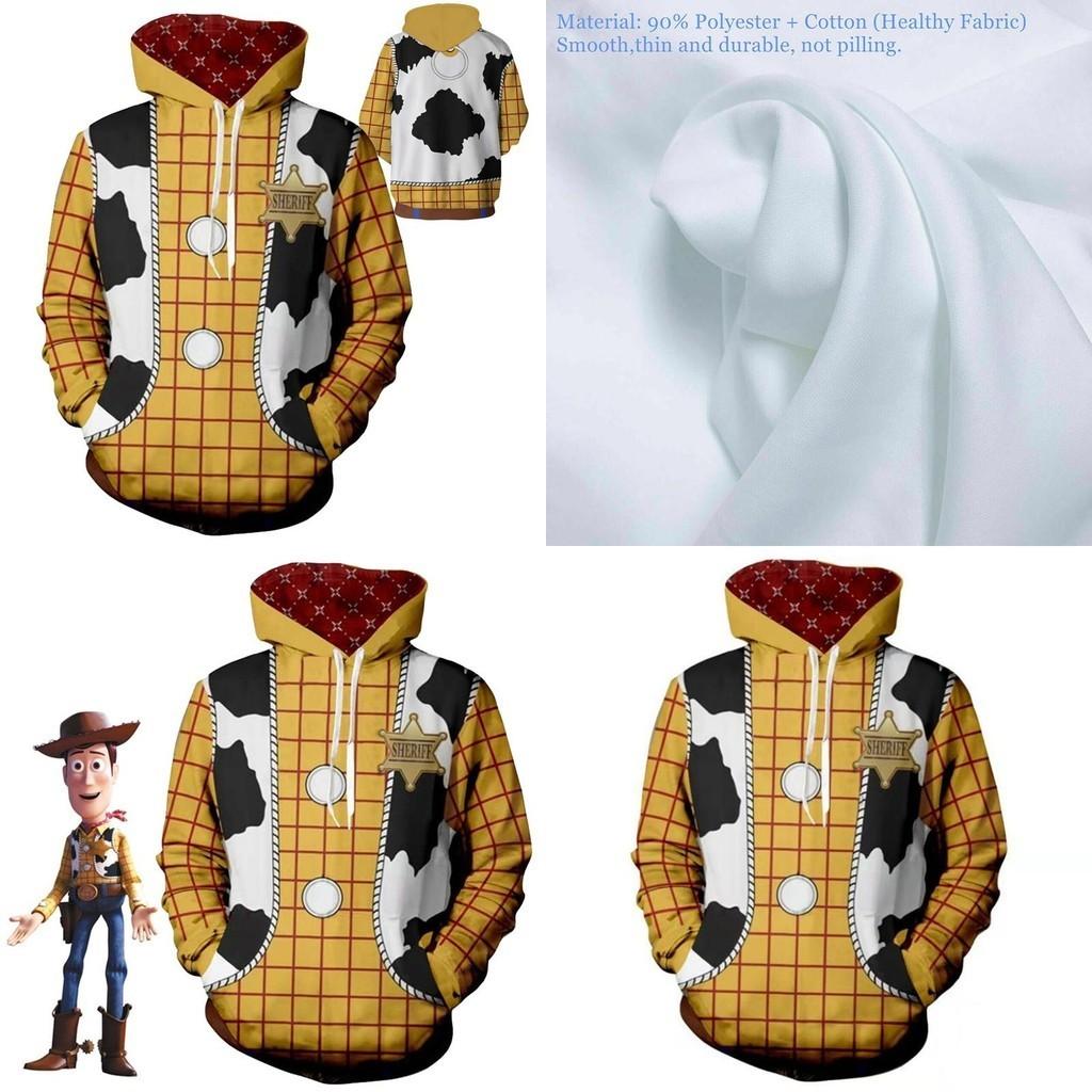 Toy Story 4 Cowboy Sheriff Woody Muster Pullover Hoodie Sweatshirt Mit Lebhaftem 3D Digitaldruck