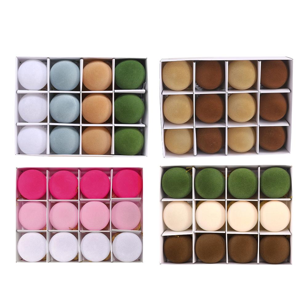 12Pcs 6CM Velvet Christmas Ball Ornaments Red Green Christmas Tree Balls Hanging Pendant Christmas Decoration 2025 New Year Gift