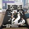 Ronaldo Juventus CR7 Actie Montage Print 3 Delig Dekbedovertrek Set Voetbal Fan Beddengoed Slaapkamer Woondecoratie Zonder Kussensloop