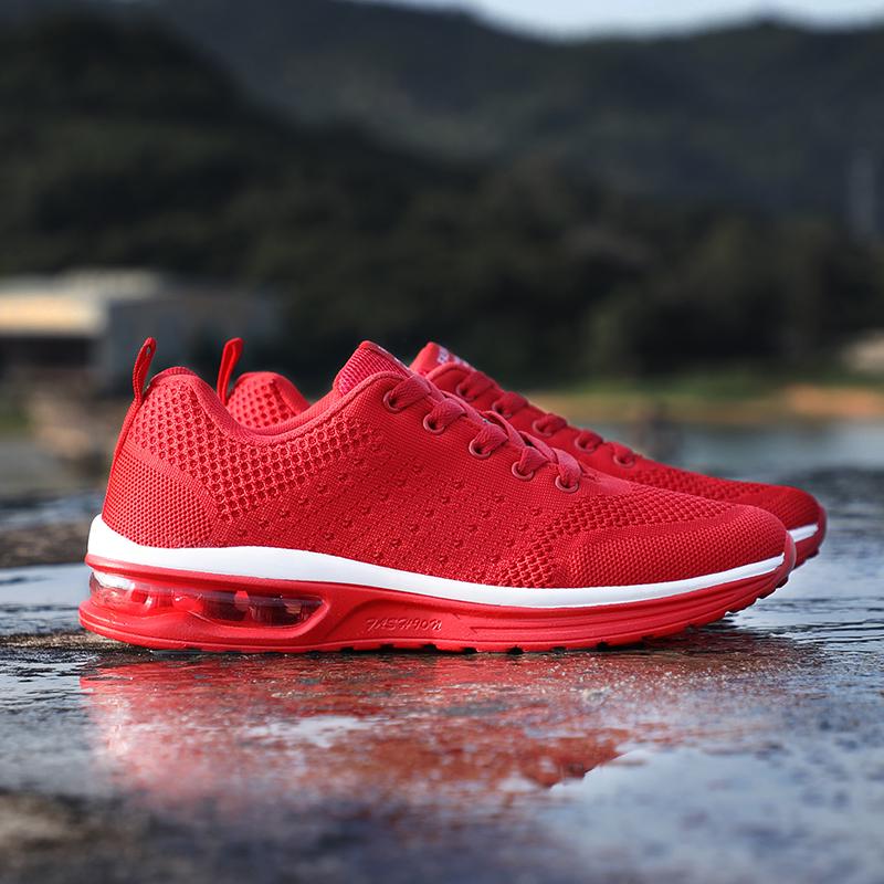Unisex Sneakers Casual Sports Shoes Knitted Air-cushion Shoes Large Size Running Shoes for Men and Women