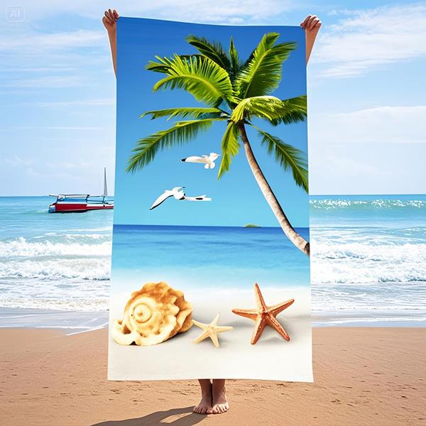 Cross-border Soft Quick-Dry Beach & Sport Towel - Absorbent, Lightweight, Printed Design