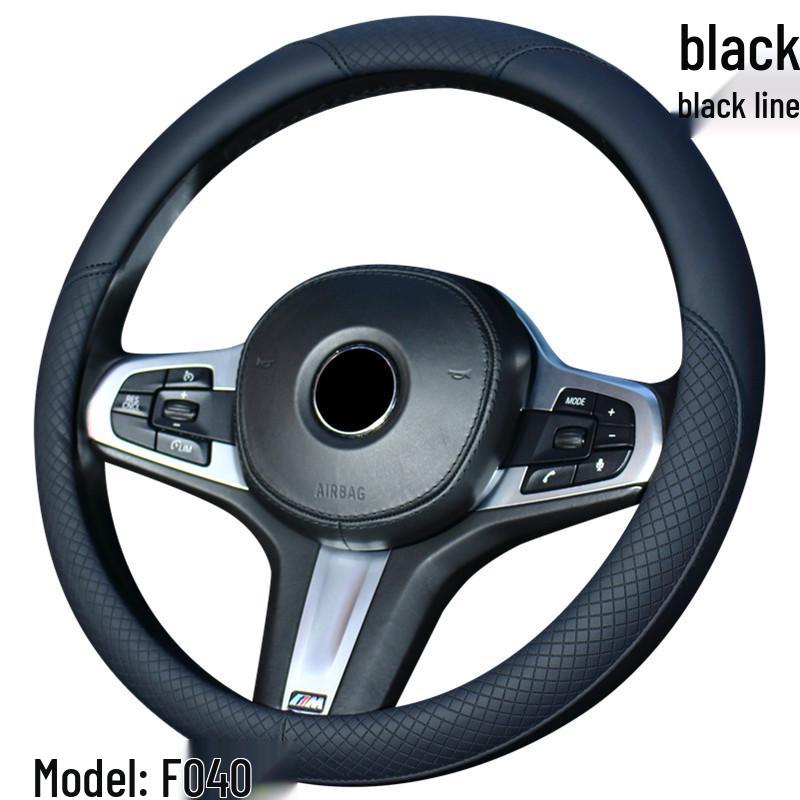 

Универсальная кожаная оплетка на руль автомобиля - Средний размер, Защита в любое время года и Улучшение интерьера. 38 cm