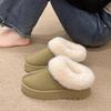 Thick-soled Fur Integrated Warm Snow Boots Women's Shoes New Autumn and Winter Piled Thickened Fluffy Shoes Cotton Shoes