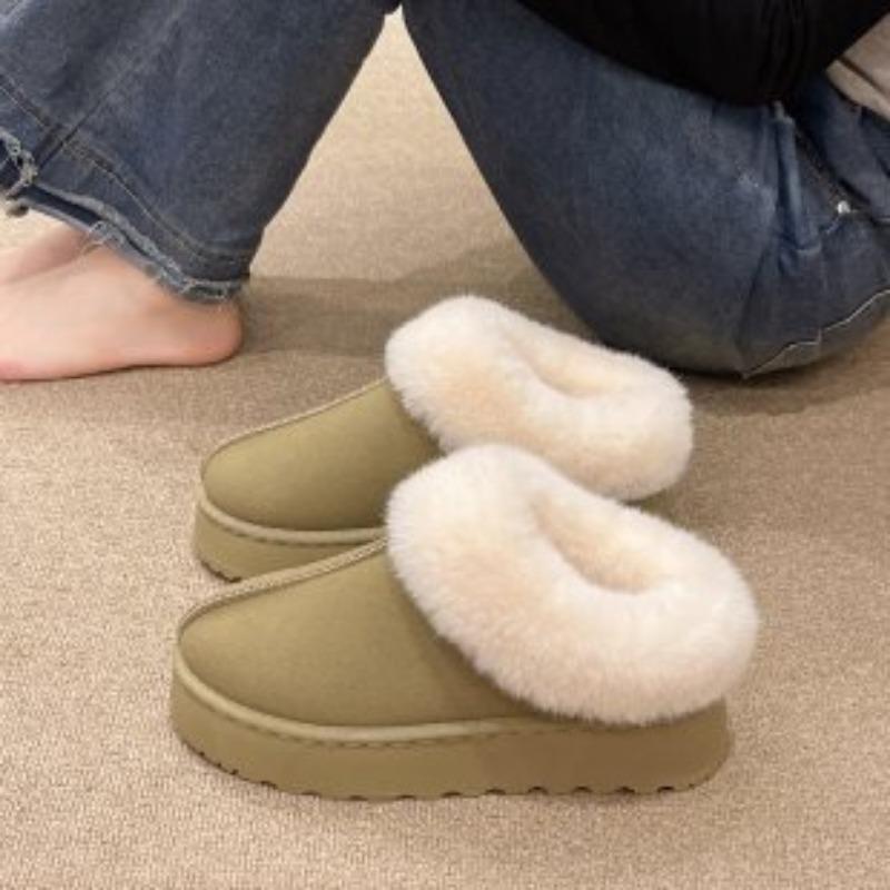 Thick-soled Fur Integrated Warm Snow Boots Women's Shoes New Autumn and Winter Piled Thickened Fluffy Shoes Cotton Shoes