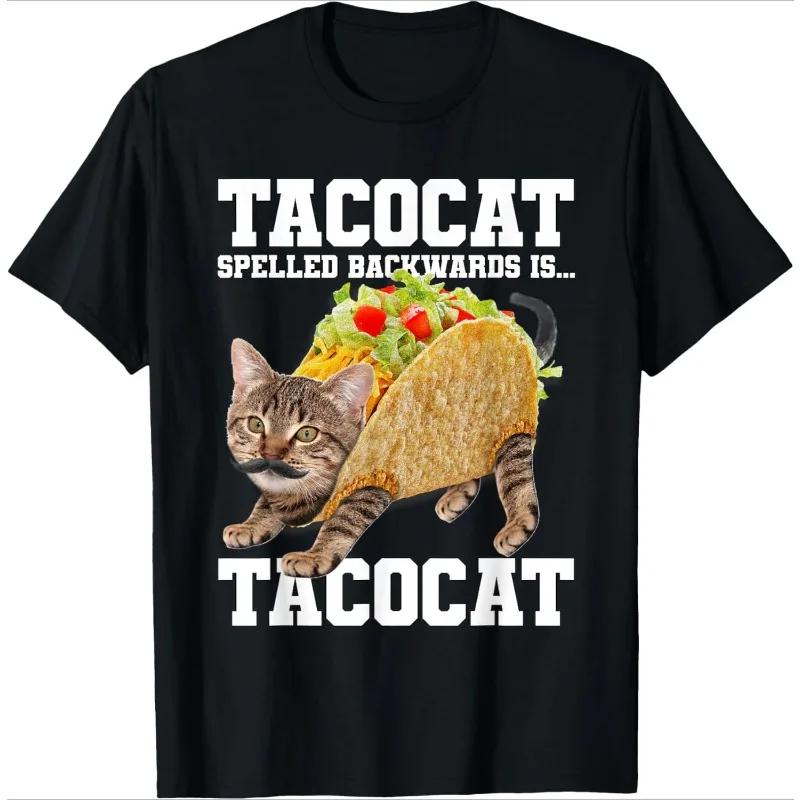 Womens Black Burrito Cat Print TShirt Fun Animal Print Casual and Versatile ShortSleeve Crew Neck Top Everyday Wear Y2K