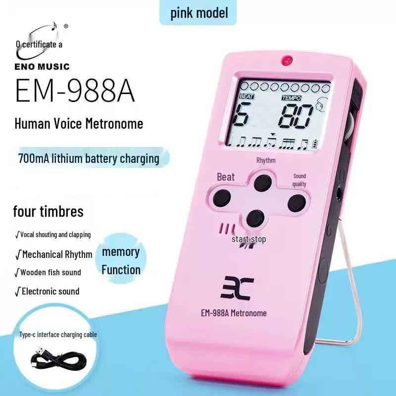 Yinuo 988A Dobíjecí elektronický metronom pro zpěv, kytaru, housle, bicí, klavír a další nástroje.