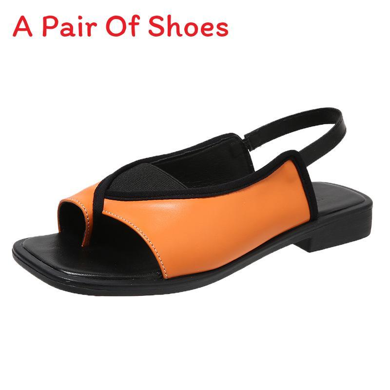 Leopard Print Flat Sandals For Women Summer Fashion With Elastic Strap For Casual Wear