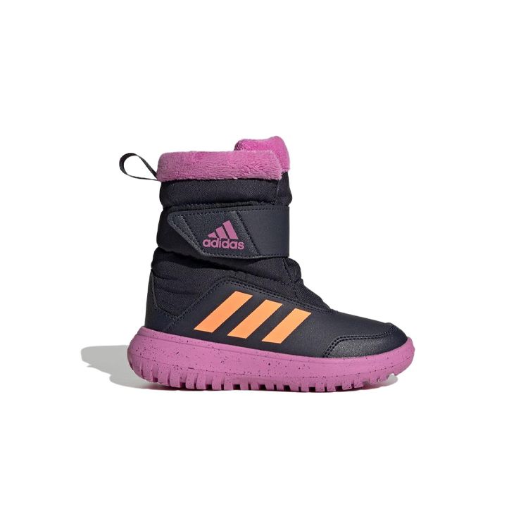 Adidas Winterplay Warm Non-Slip Mid-Calf Snow Boots Kids Boots Black Purple GZ6795