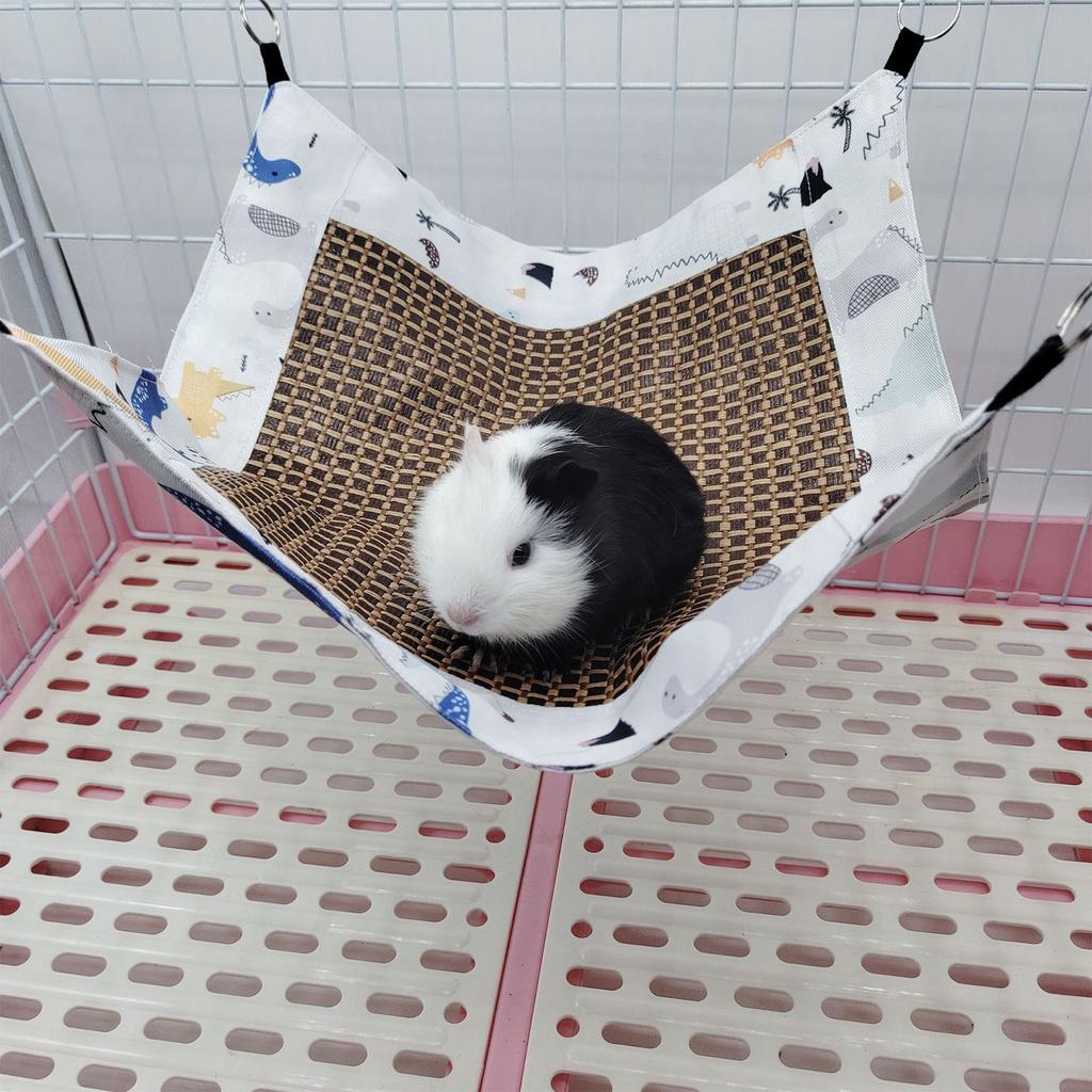 Small Animal Hammock Cooling Mat Summer Cooling Hamster Hammock for Hamster Cage Guinea Pig Rabbit Chinchilla Rodent