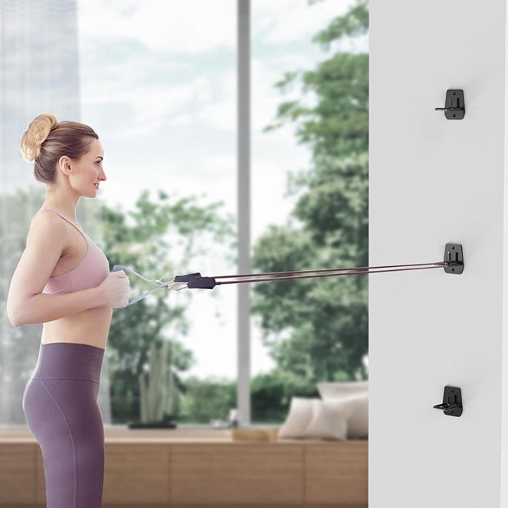 Exercise Band Wall Anchor Space Saving L Shaped Opening Metal Wall Mount Workout Anchor for Home Gym