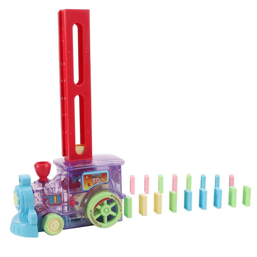 Domino Game Car Toy Set DIY Automatic Placement Domino Train Car Educational Toy80pcs Domino