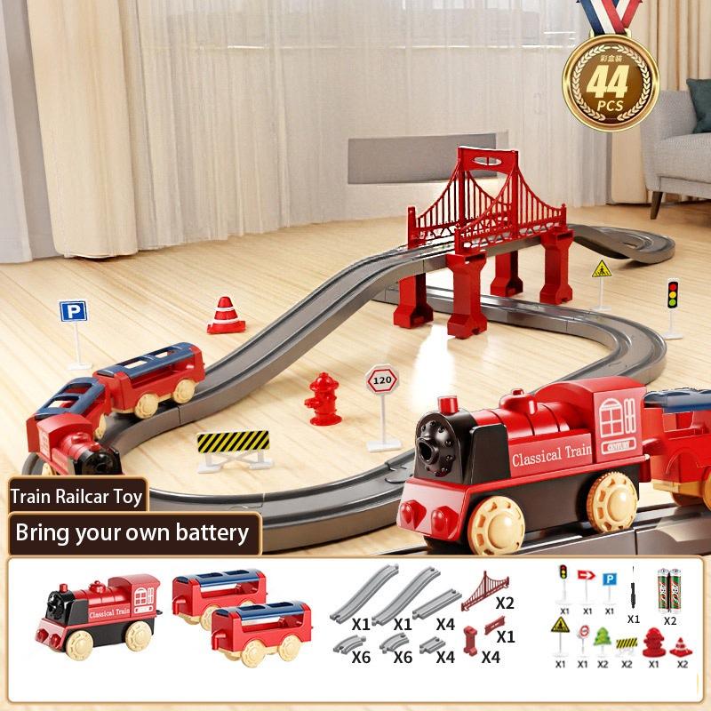 44Pcs/set Electric Assembling Rail Train Boy Educational Simulation Model Set Birthday Gift Train Track Toys