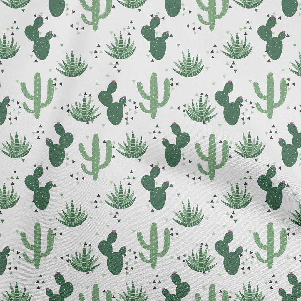 oneOone Georgette Viscose Dark Olive Green Fabric Cactus Sewing Material Print Fabric By The Yard 42 Inch