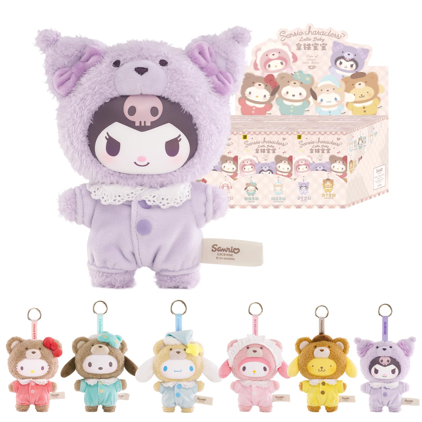 

ЛУЧШАЯ ИГРУШКА Персонажи Sanrio Latte Baby Series Плюшевые Игрушки Коробка 6 Фигурок Гашапон Сюрприз Пластиковая Модель Премиум Игрушки Мягкий Винил Подарок на День Рождения Китти