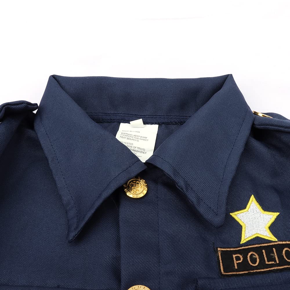 Police Cosplay Children Kids Halloween Police Officer Years Cosplay Costume Uniform Police Officer Costume Halloween Costume [Lhyxuuk] 3-12