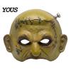 Realistic Halloween Horror Masque Cosplay for Adults Men Women, Creepy Comfortable Long Wear Green Half Face Party Detailed Distressed Leather Look