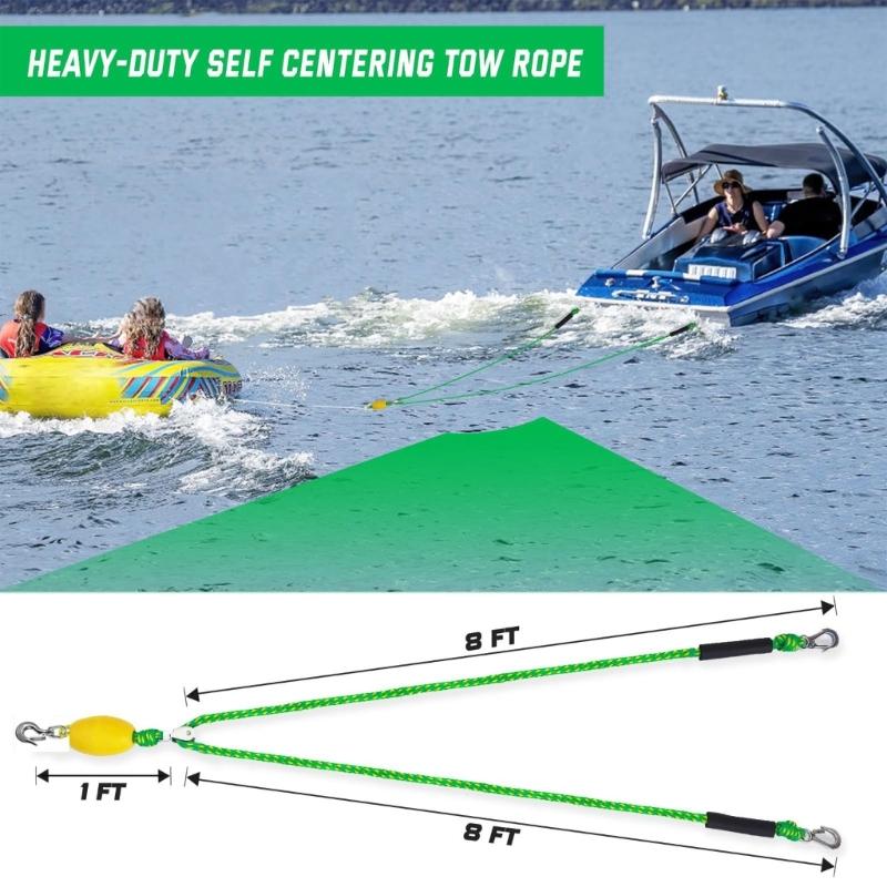 Heavy Type Boats Tow Rope With Stainless Steel Connector Water Sports Tow Line For Kayaks Ski And Small Yachts