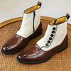 High Tops New Winter Fashion Mixed Colors Patchwork Ankle Boots Men's Casual Shoes Luxury Brand Designer Shoes Boots for Men