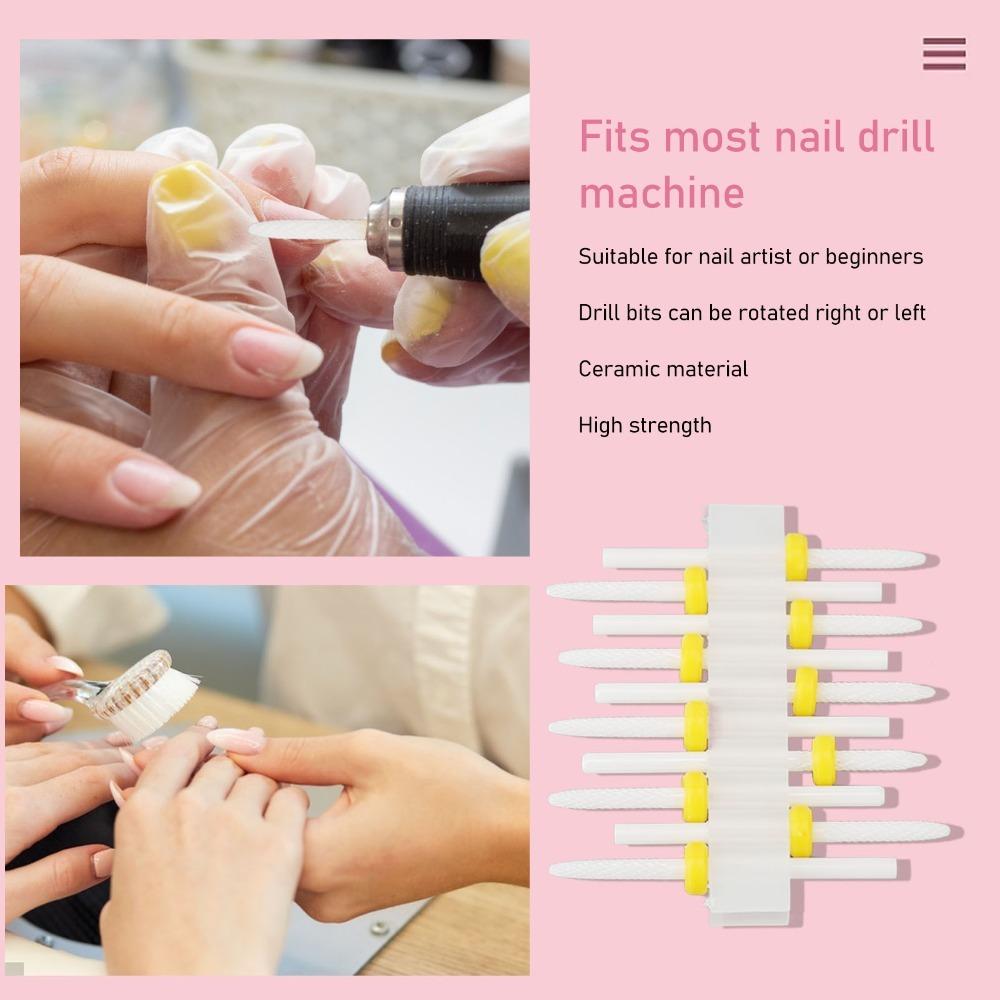 

10PCS Beginner Friendly Ceramic Nail Drill Bit Ceramic Nail Drill Bit Nail Grinding Head Novice Use
