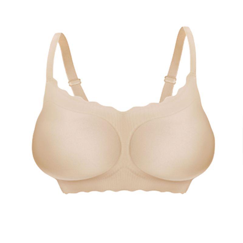 

Бесшовный бюстгальтер с подкладками для миниатюрных женщин - подчеркивающая чашечка, мягкая поддержка, сборчатый стиль Large