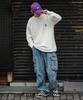 Casual Long Sleeve Skater Bear Embroidered for White [IMPROVES] [SIDEWAYS TANCE] T-Shirt Men,
