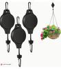 3pcs Pulley Retractable Hanger, Plant Hook, Pulley Adjustable Height Wheel For Hanging Plants, Heavy Duty Indoor Outdoor Plant