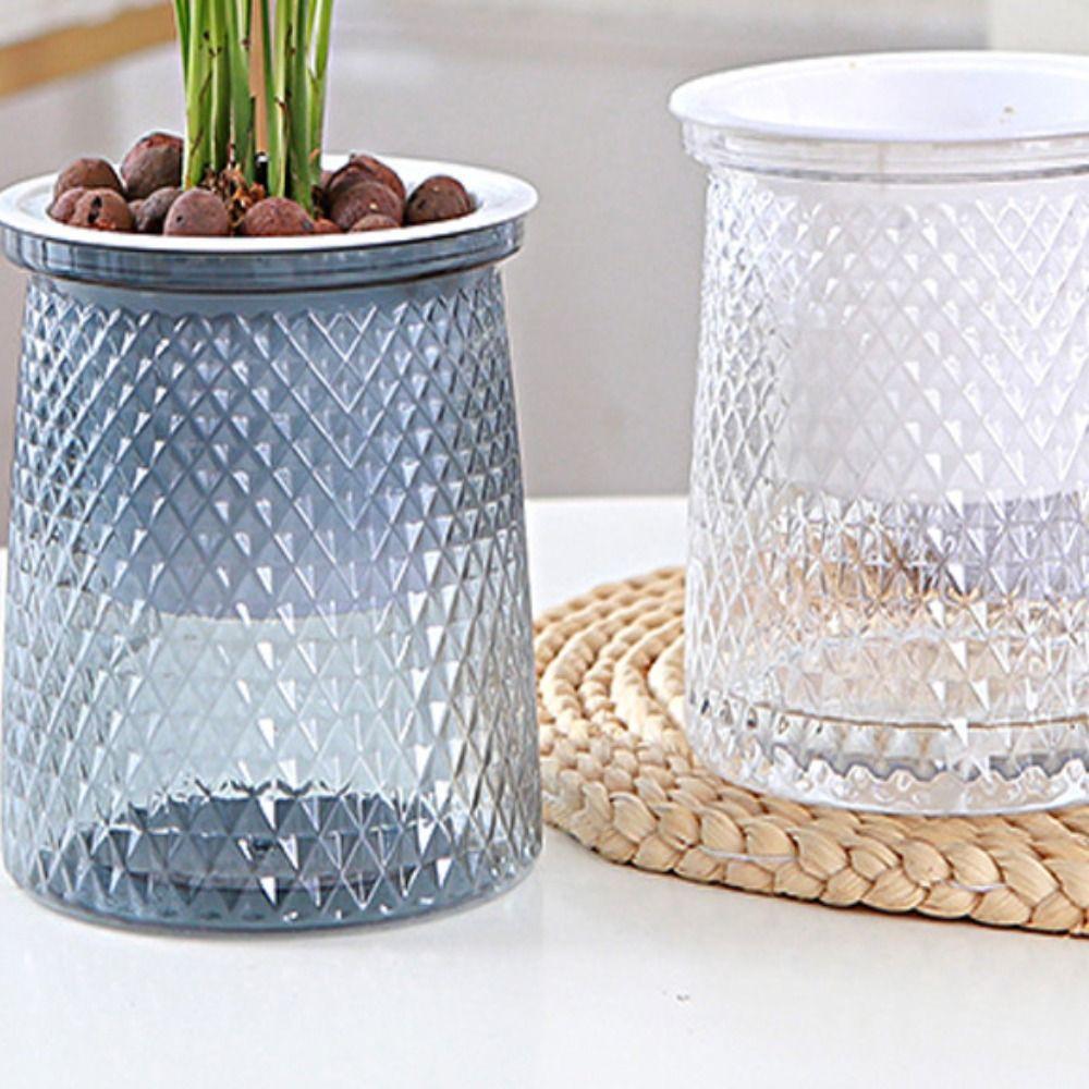 Double-layer Flower Vase Plastic Lazy Potted Flower Pot Self Watering Plant Pot Garden