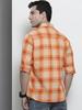 Men Slim Fit Checkered Full Sleeves Spread Collar Casual Shirt ( Rust )