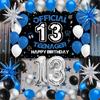 Vicycaty 13th Birthday Decorations for Boys Girls, Official Teenager 13 Years Old Birthday Party Supplies Set with Fabric Backdrop Banner, Foil