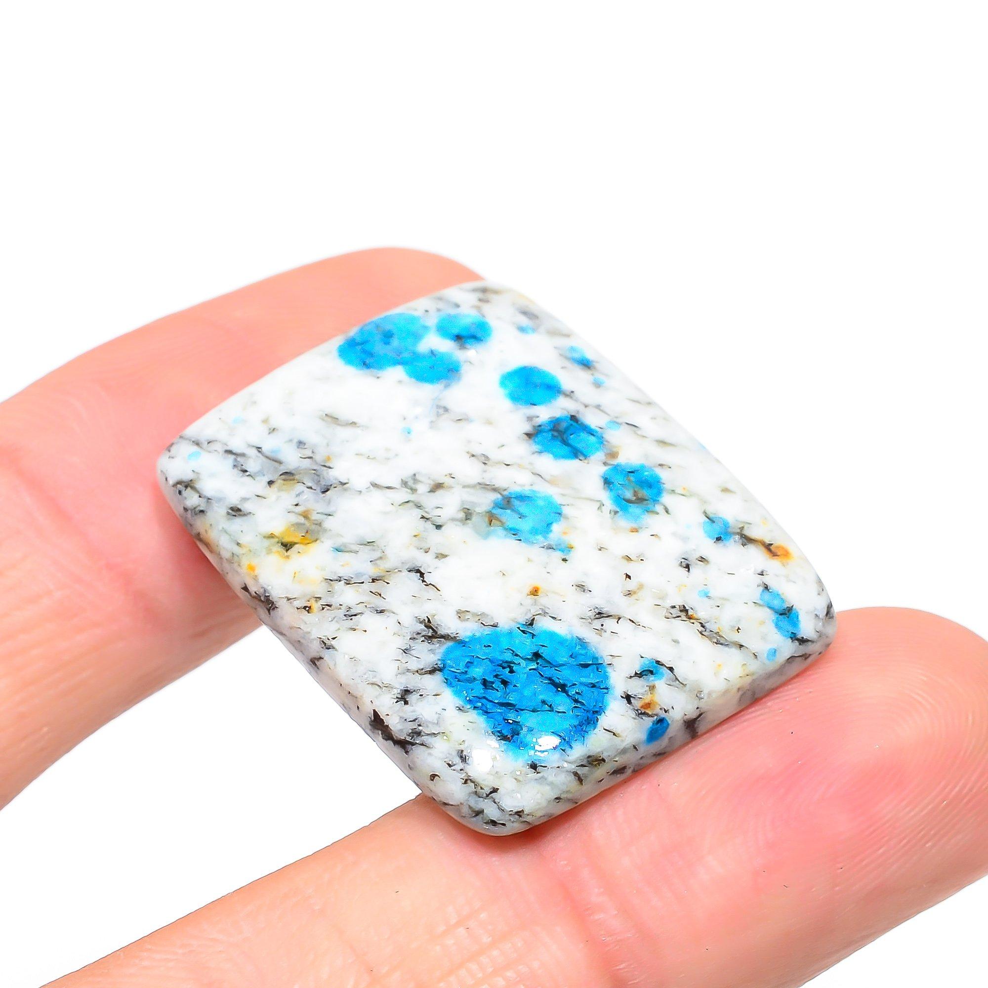 

Natural K2 Azurite 2.6x3.2cm Cabochon Fine Loose Gemstone 47.65Cts. k0H73 белый