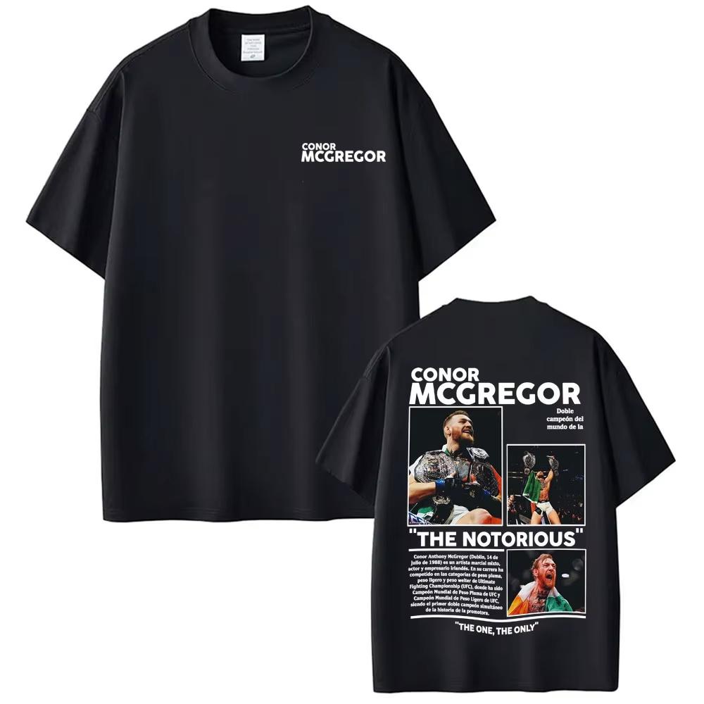 Conor Mcgregor The Notorious Merch T Shirts Men's Clothes Harajuku Cool High Street T-shirts 100% Cotton Loose Oversized T Shirt