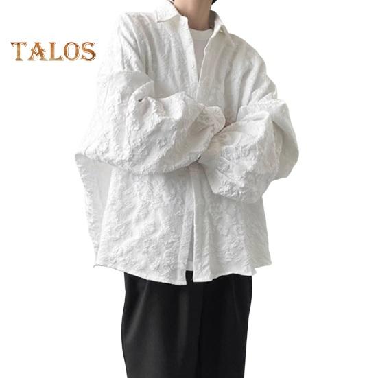 Podzim Jaro Košile Květina Rilievo Zapínání na knoflíky Límec Cardigan Dlouhé rukávy Cardigan Volný Střední délka Tmavý styl Top Denní nošení