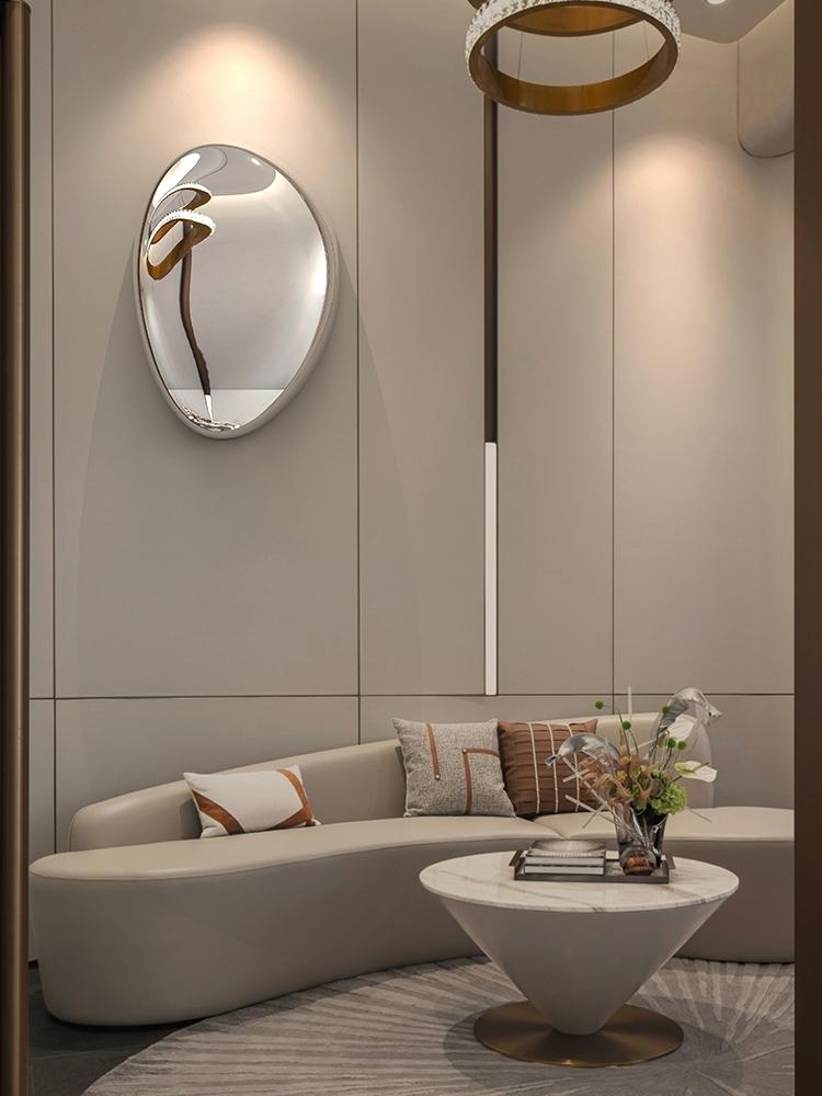 Creative Imitation Stainless Steel Goose Egg Stone Wall Decoration Modern Hotel Hanging Water Droplet Wall Decoration Artwork