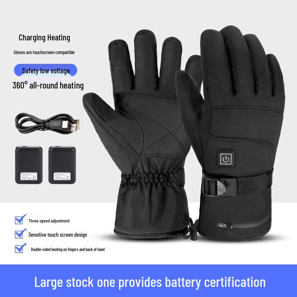 Touchscreen Heated Winter Riding Gloves: Windproof, Waterproof, Warm for Skiing & Motorcycling.