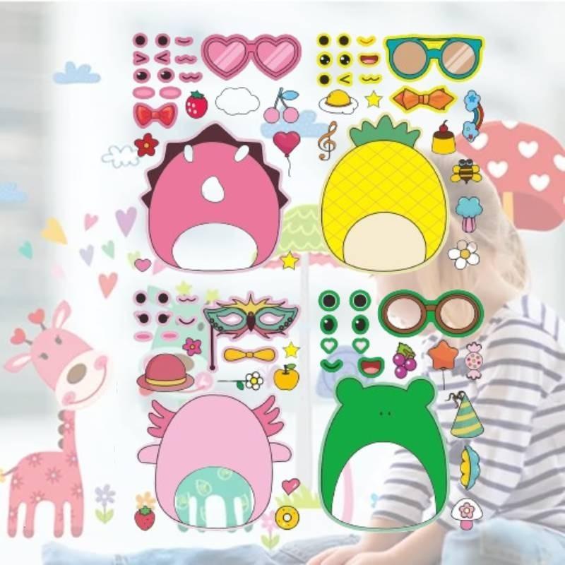 Cute Cartoon Animal Children Interactive Puzzle Hand Sticker 12 Sheets/ Pack