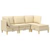 Modular Sofa Set with Storage Space 4 Pcs Cream Fabric