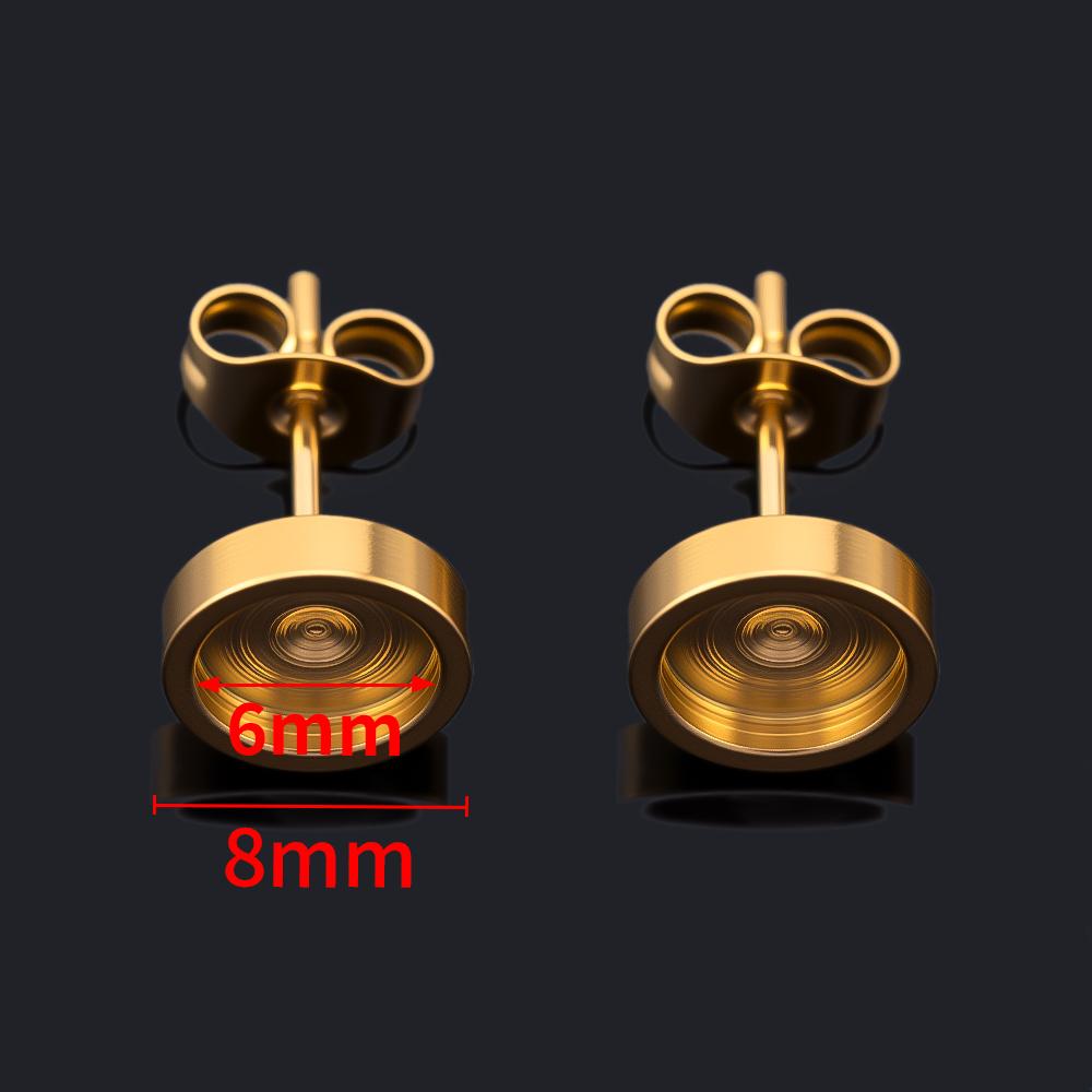 10 pièces 2 pièces Acier Inoxydable Rond Vierge Clous de Support Broches de Base Boucles d'Oreilles Bases de Support Bijoux DIY Fournitures de Fabrication Vente en Gros