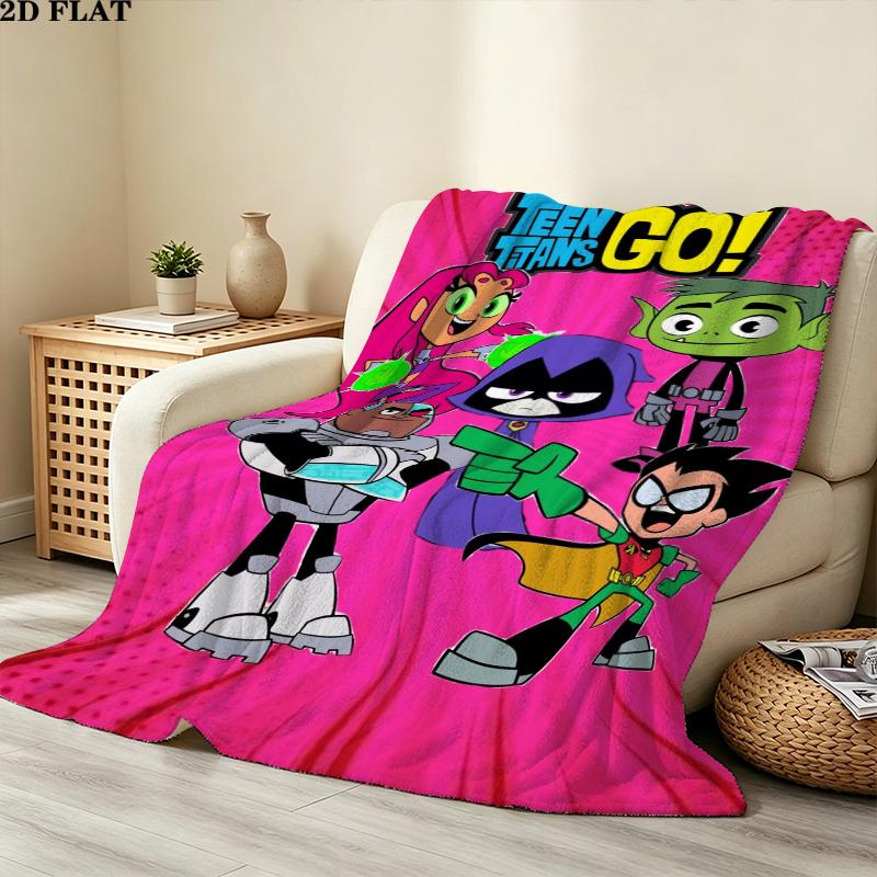 Teen Titans Print Flannel Blanket, High Quality Comfortable for All Seasons, Home Decor, Warmth and Comfort, Perfect for Christmas Gifts