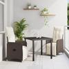 VidaXL 3-piece Garden Dining Set with Brown Poly Rattan Cushions 3379667