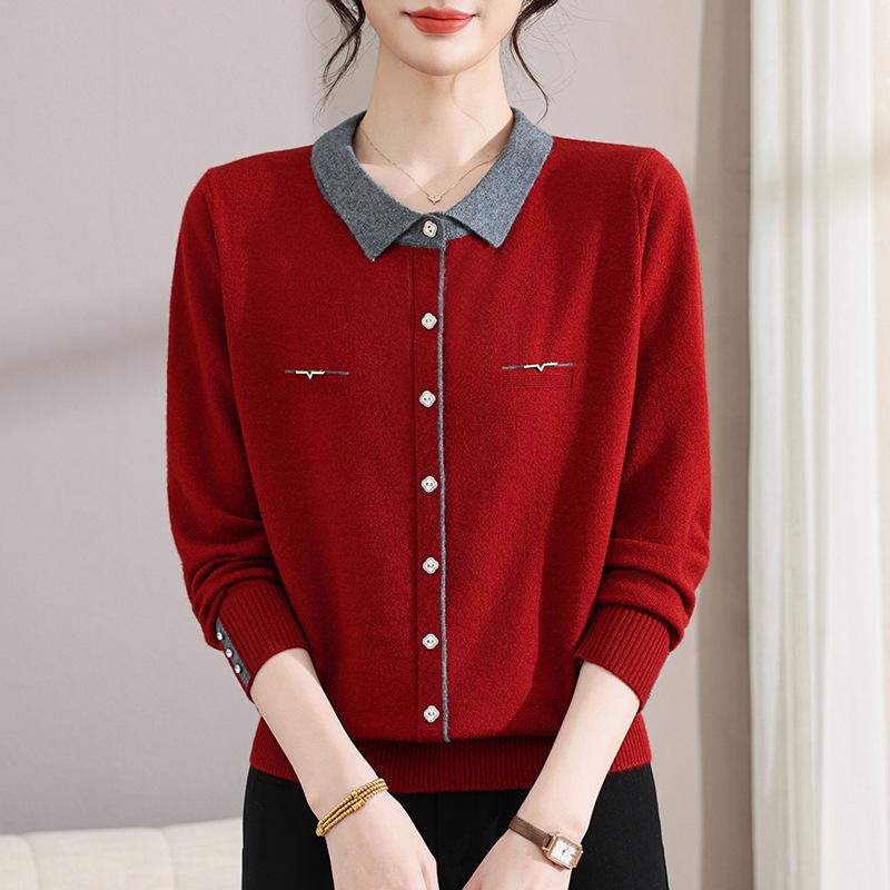 Stylish Knitwear for Middle-Aged & Elderly Women: Spring & Autumn Fashionable Loose Tops