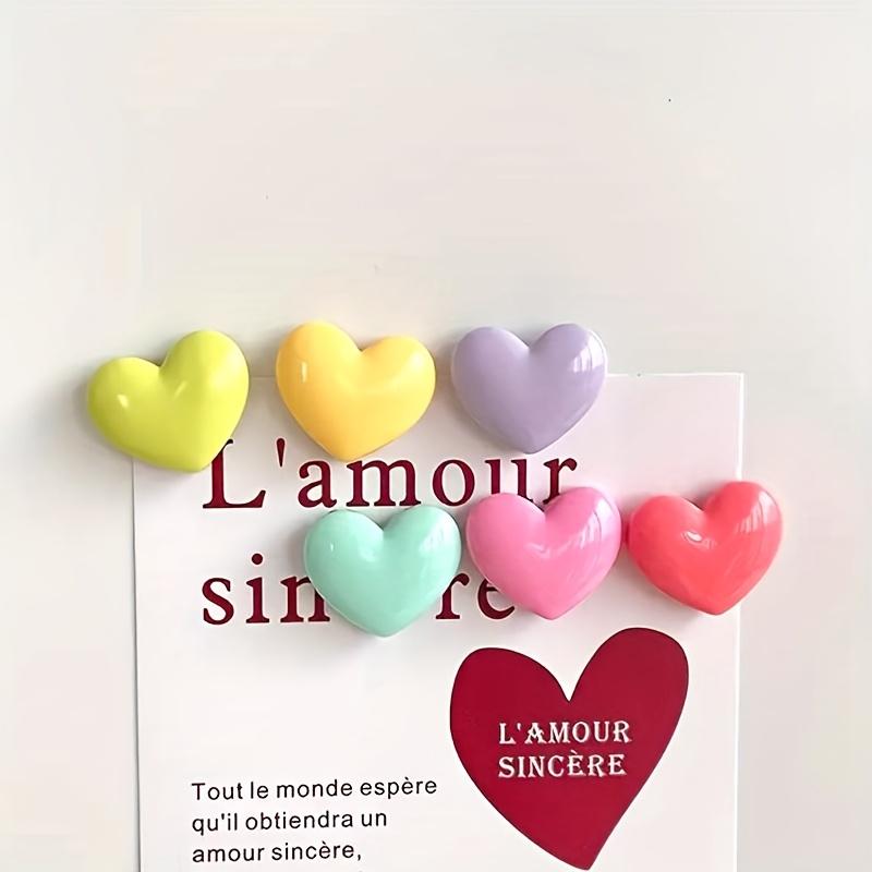 10 Stück Bunte Herzförmige Magnete - Lebhaftes Pink, Grün, Blau, Gelb & Lila - Ideal für Fotos, Pinnwände, Bürodekoration