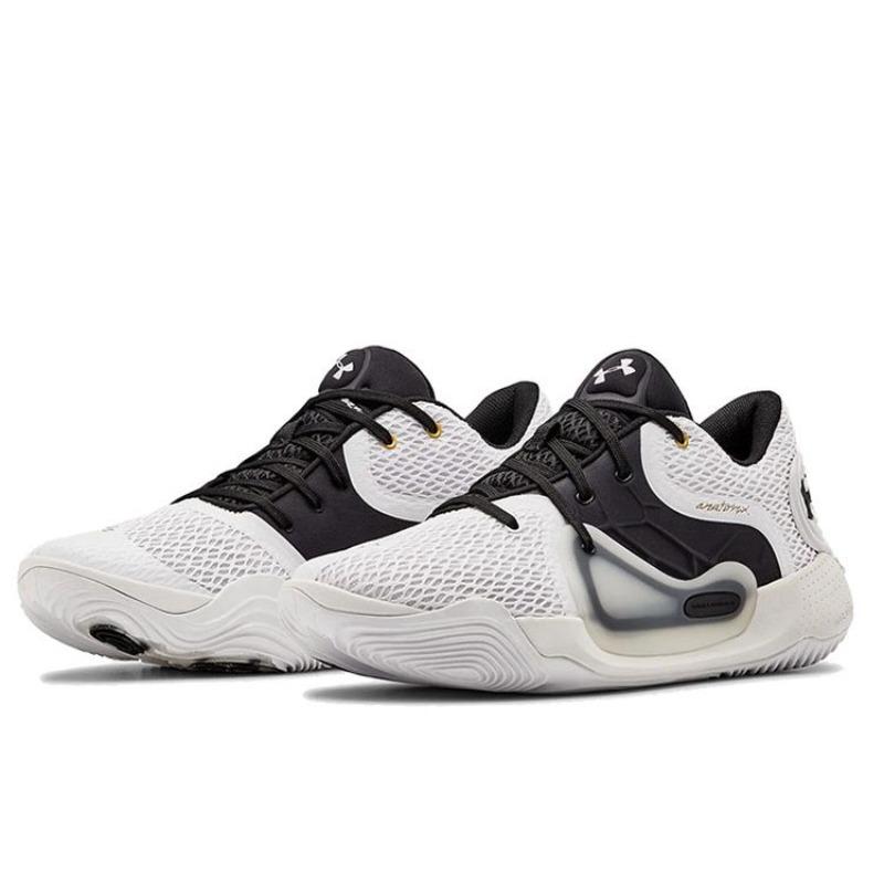 Under Armour Spawn 2 Tai Chi Yin Yang Fabric Cushioned Low Retro Basketball Shoes Unisex Black White 3022626-100