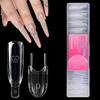 120Pcs Rocket Sandwich Dual Nail Forms Clear Dual Layer Full Cover Top & Bottom Forms Nail Art Extension Manicure Tools For Diy