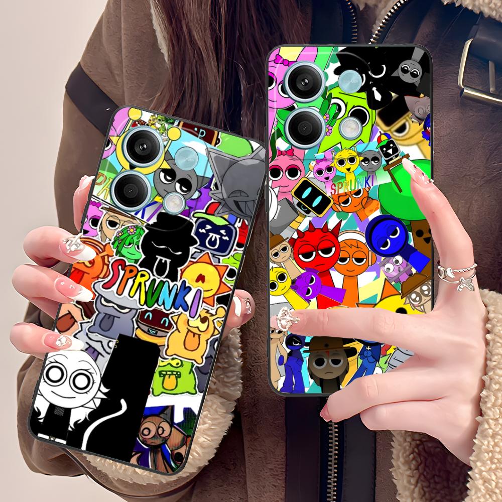 Anime Sprunki Music Mobile Phone Case for POCO M7 M6 M5 M4 M3 X7 X6 X5 X4 X3 Pro GT 5G Colorful Printing Cover Pretty Luxury