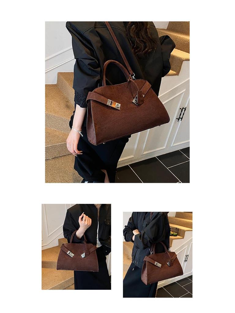 Women's Large Capacity Suede Crossbody Bag - 2025 New Autumn/Winter High-End Commuter Platinum Tote
