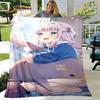 Cute Gawr Gura Hololive Anime Soft Plush Blanket,Flannel Blanket Throw Blanket for Living Room Bedroom Bed Sofa Picnic Cover Kid
