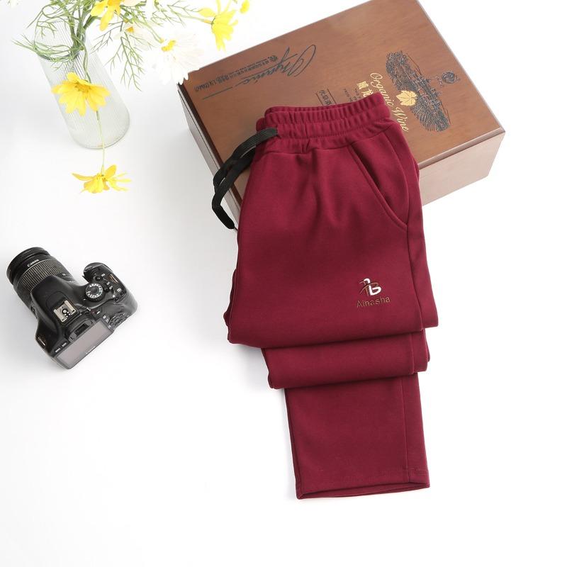 Spring and Autumn Casual Sweatpants Straight Windproof Pants Warm Long Johns Mom Pants Autumn Women's Pants Loose High Waist Long Pants Women's