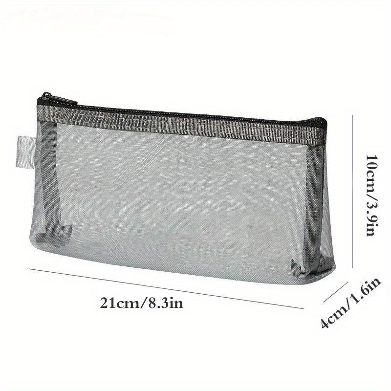 1Pc Simple Transparent Portable Mesh Pencil Case Office Storage Bag Student Pen Bag School Supplies Stationery Bag